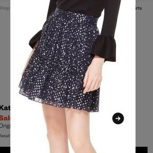 Kate Spade Navy Blue Skirt Silver Stars Size 8 NWT